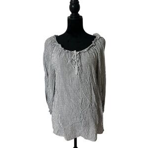 Max Studio Striped Blouse Size Large Top